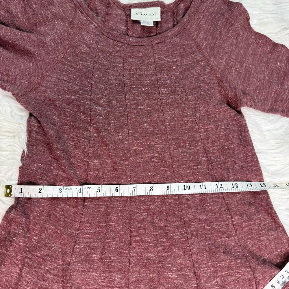 Ganni Anthropologie Women's Winter Jersey Knit Swing Dress Size M Red Purple - Picture 11 of 16